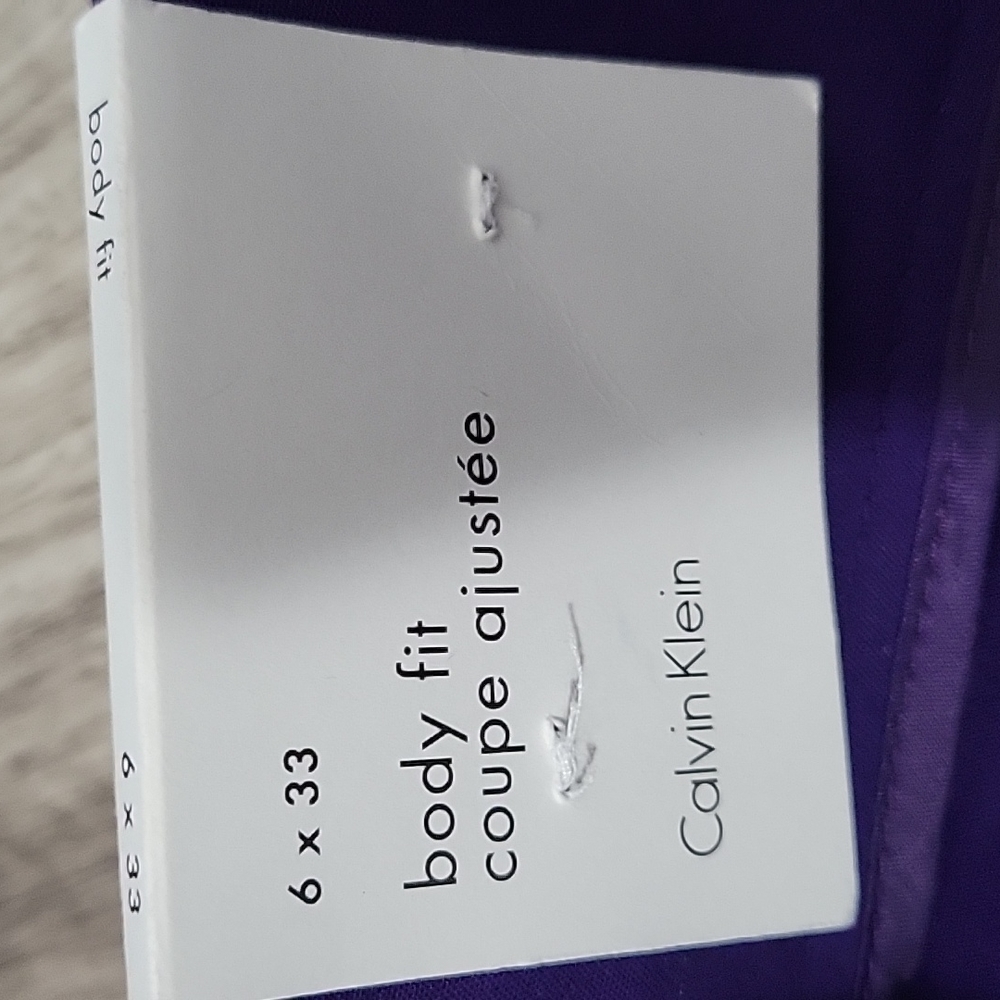 NWT Calvin Klein Purple Body Fit 6 X 33 Pants - Picture 8 of 9